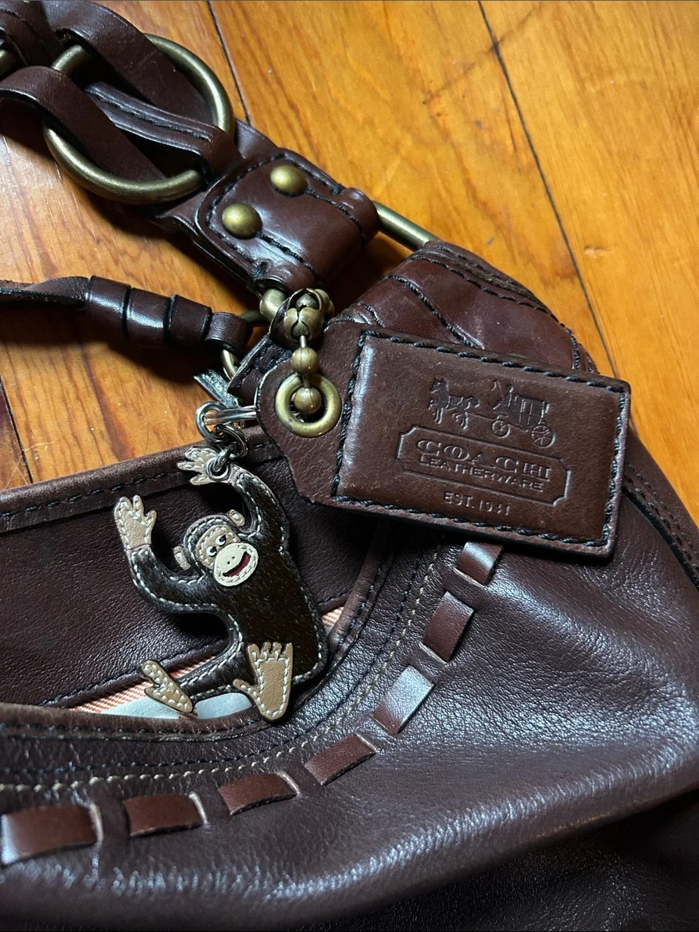 Vintage Coach Bleeker Elisa XL Hobo Shoulder Bag, Dark Brown Leather
